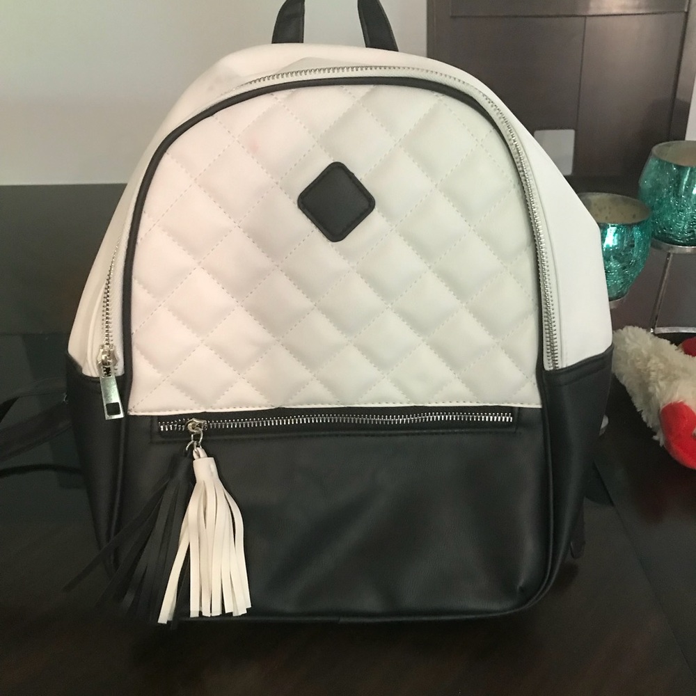 Black and white backpack